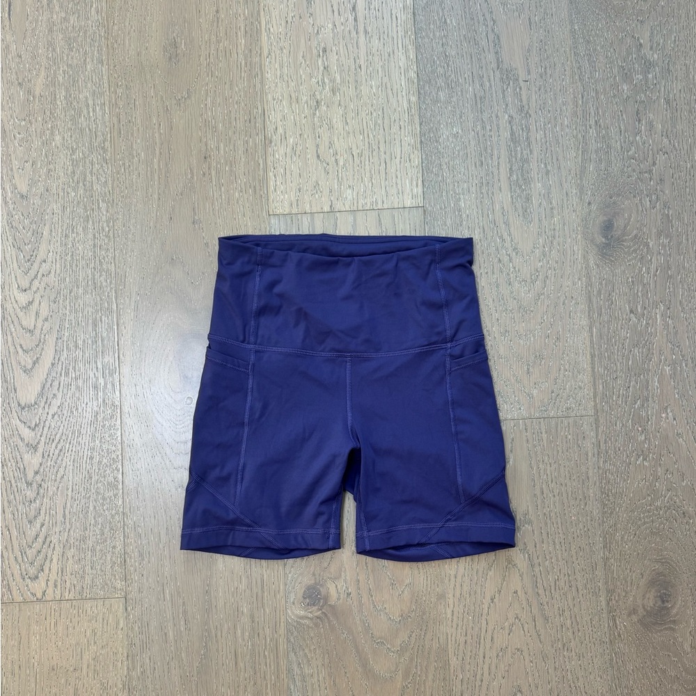 Women's Purple High-Waisted Workout Shorts